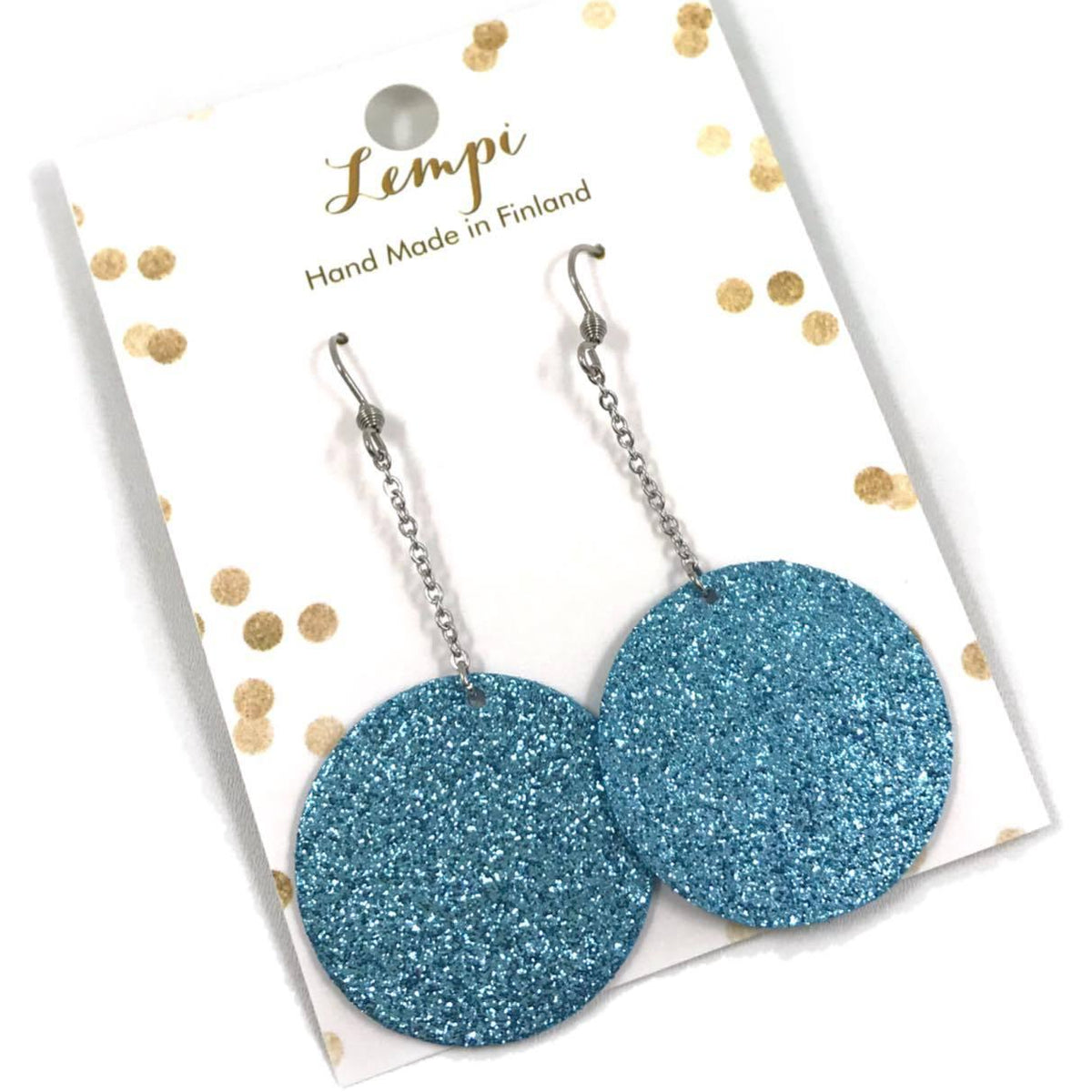 LEMPI-korvakorut, Pastilli (glitter turkoosi)