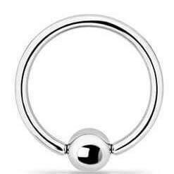 Lävistysrengas 1,2mm, BCR Surgical Steel -pallolukkorengas (3mm pallo)