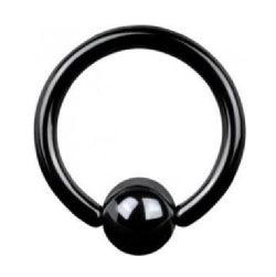 Lävistysrengas 1.2mm, Titanium BCR -musta titaaninen rengas 4mm pallo