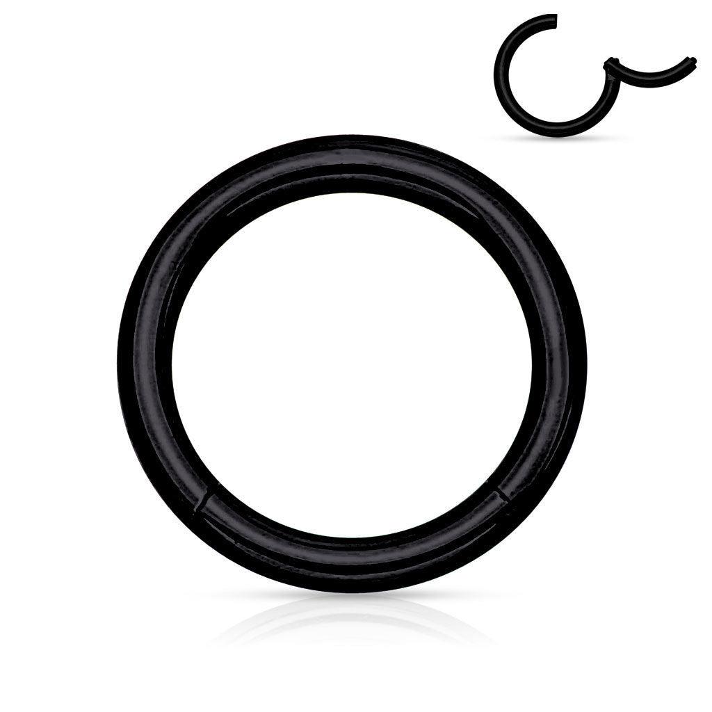 Lävistysrengas, Hinged Segment Ring in Black 1,2mm