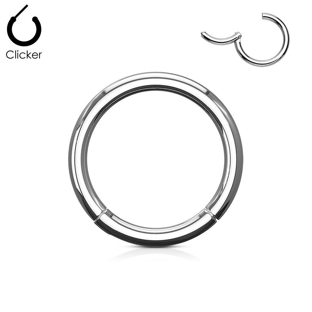 Lävistysrengas 1,2mm, Hinged Segment Ring -sileä saranarengas