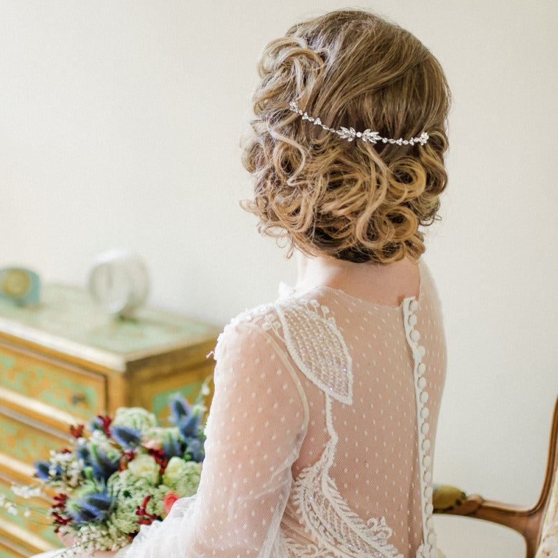 Hair jewelry, ATHENA BRIDAL JEWELERY|Dainty Crystal Vine in Rosegold