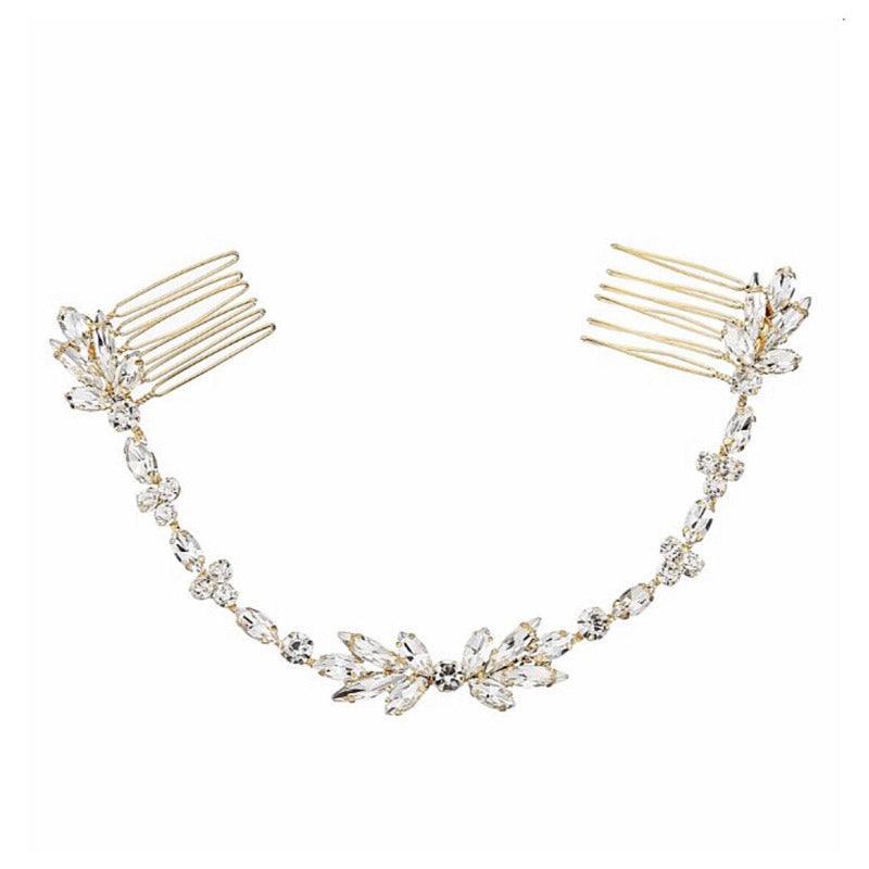 Hiuskoru, ATHENA BRIDAL JEWELLERY|Dainty Crystal Vine in Gold