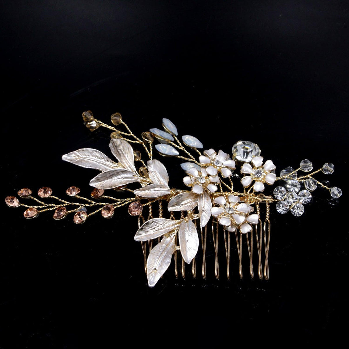 Hiuskoru, hiuskampa/ROMANCE, Pink Champange Flowers in Rosegold