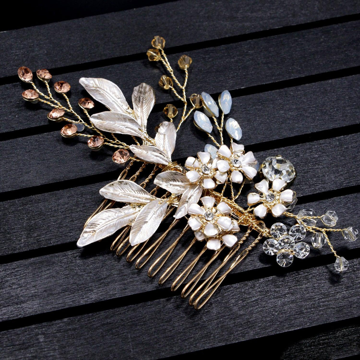 Hiuskoru, hiuskampa/ROMANCE, Pink Champange Flowers in Rosegold
