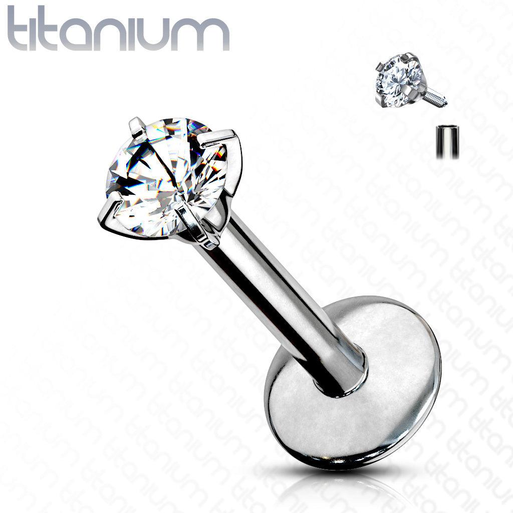 Rustokoru/traguskoru, Titanium Round Large 4mm CZ