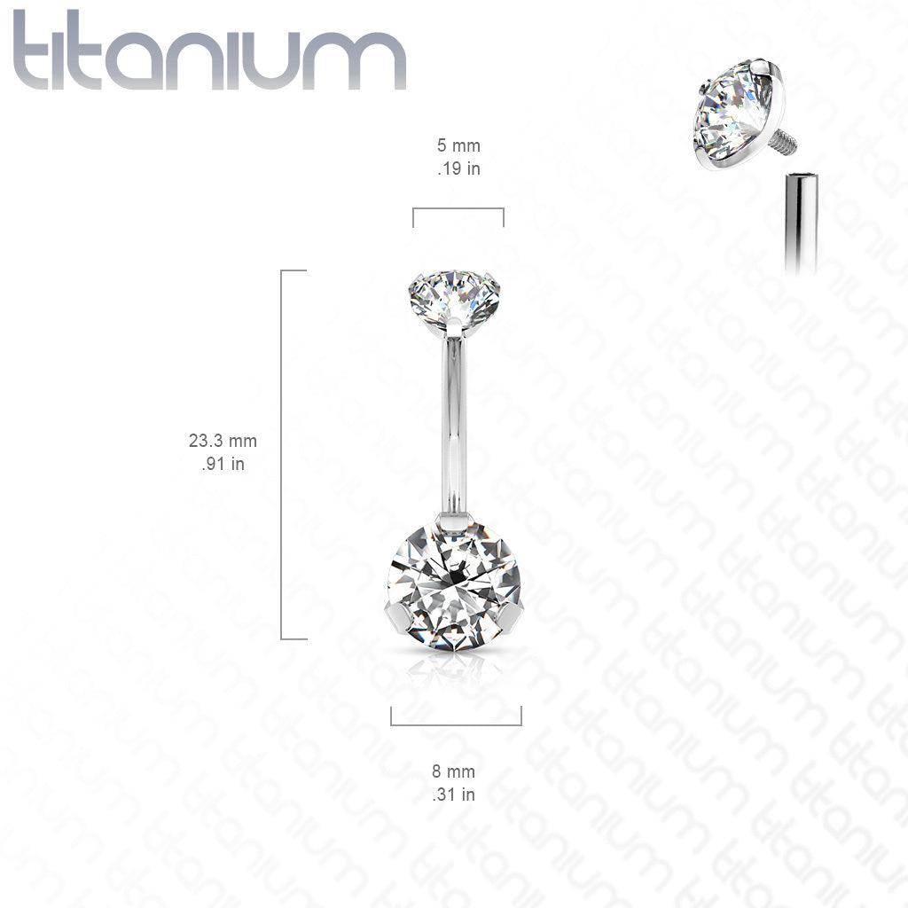 Napakoru, Titanium Prong Set Round CZ in Pink
