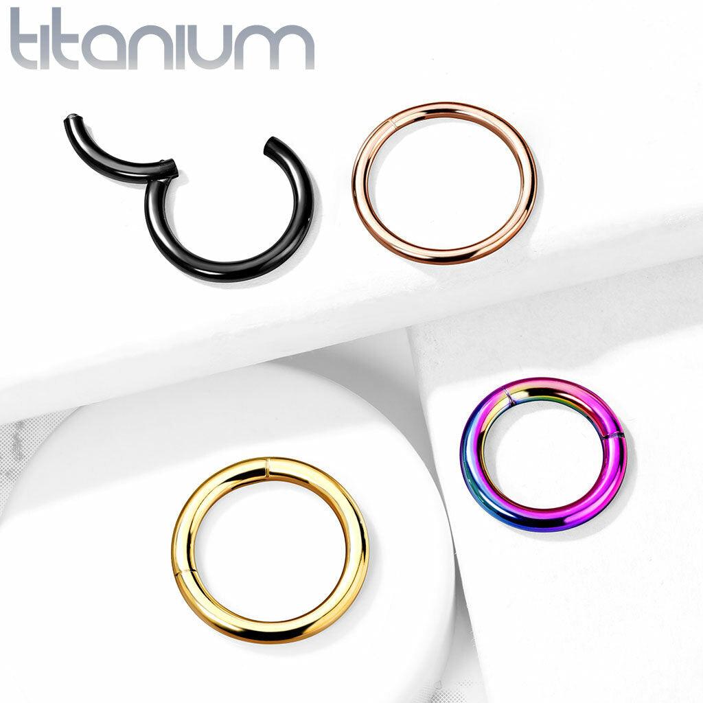 Lävistysrengas 1,2mm, Implant Grade Titanium Segment Ring in Rosegold