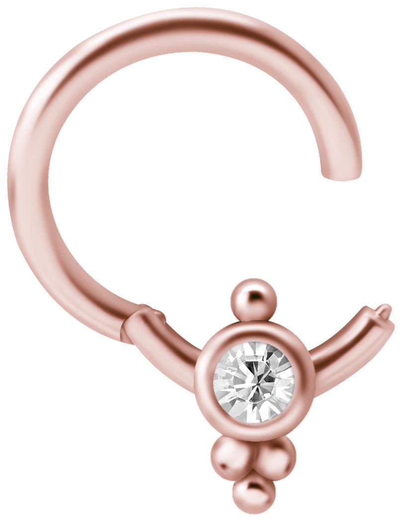 Lävistysrengas, Titanium Clicker 14-22K RGD with Crystals