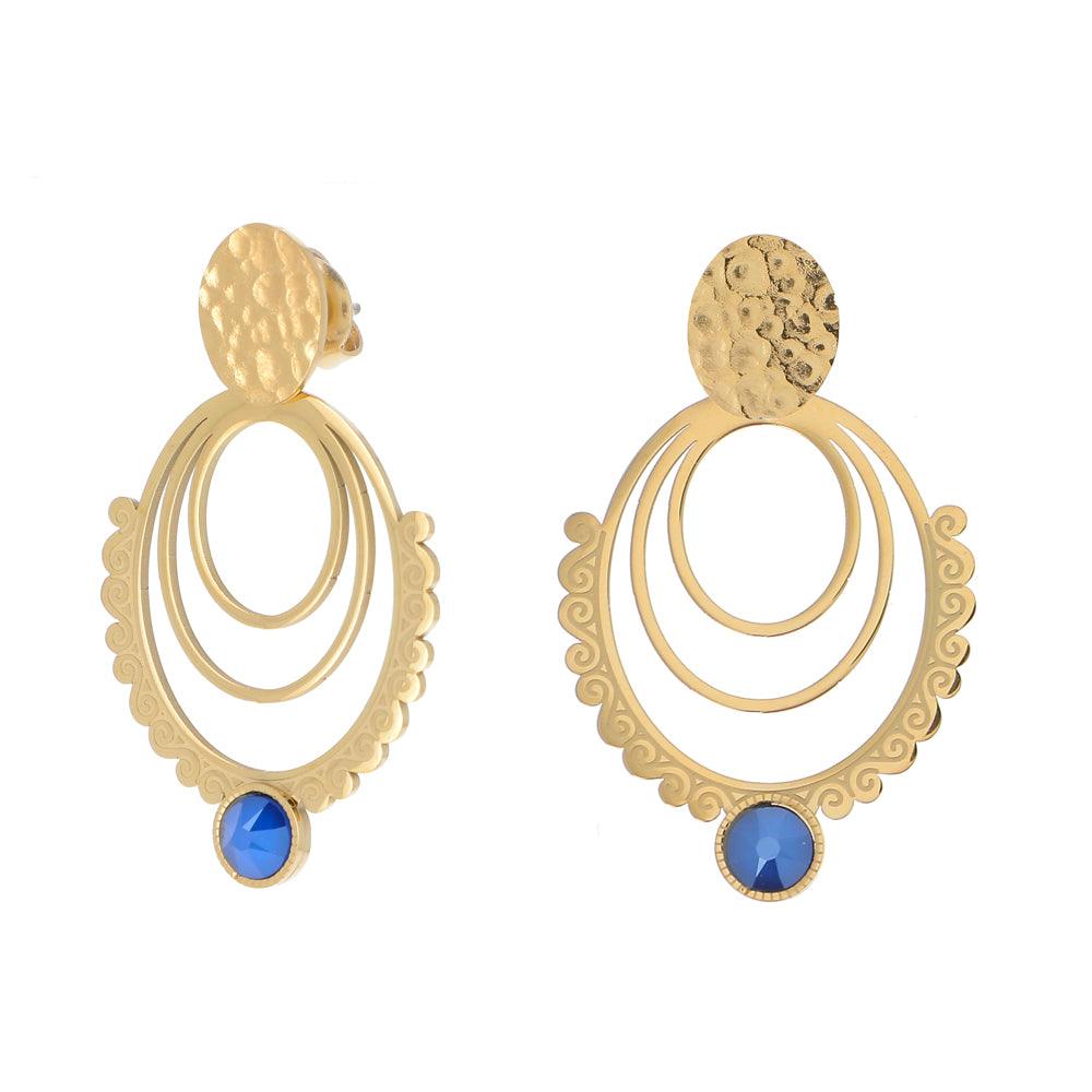 Korvakorut, BOHM PARIS|Boucles Melina avec cristal royal blue