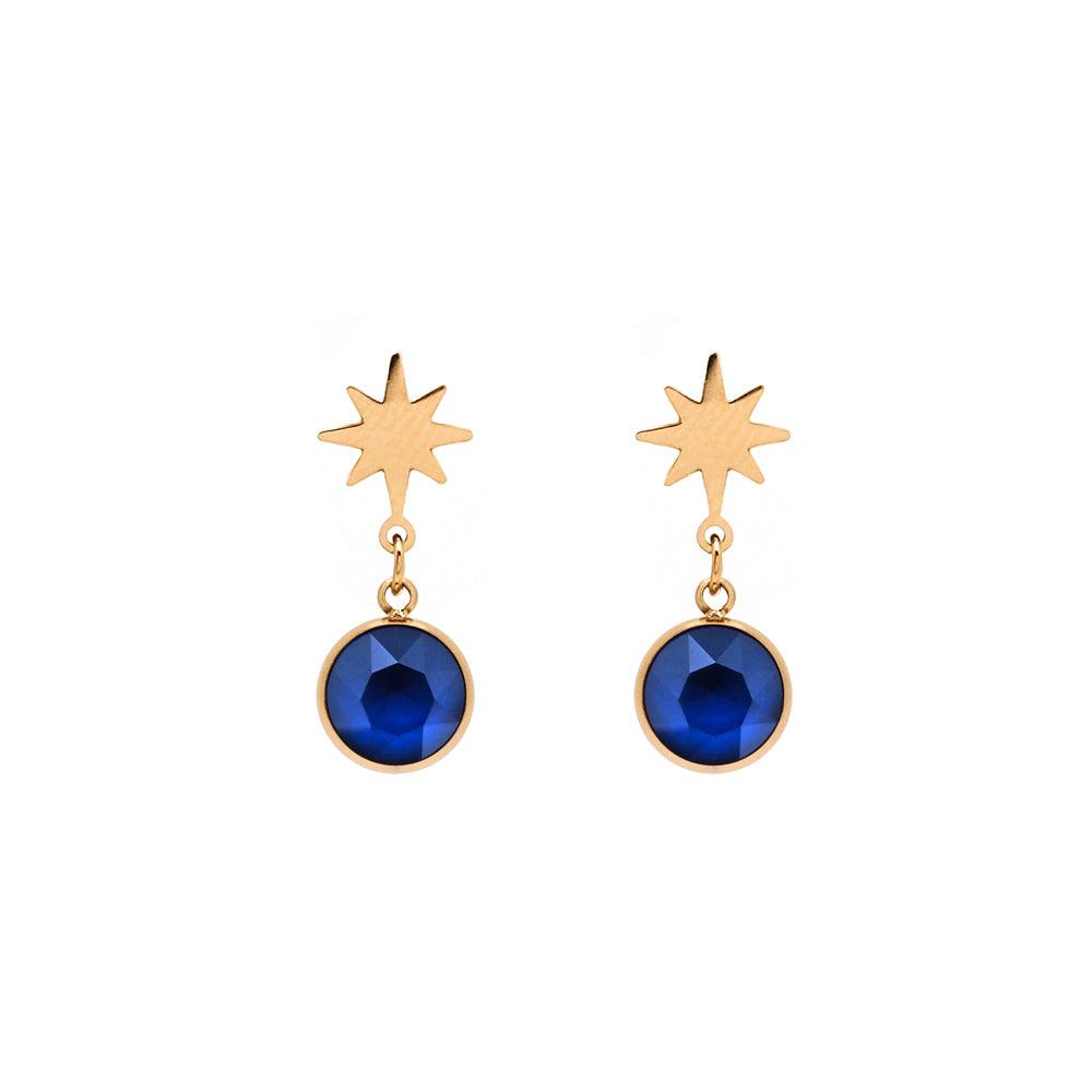 Korvakorut, BOHM PARIS|Boucles Étoile avec cristal royal blue