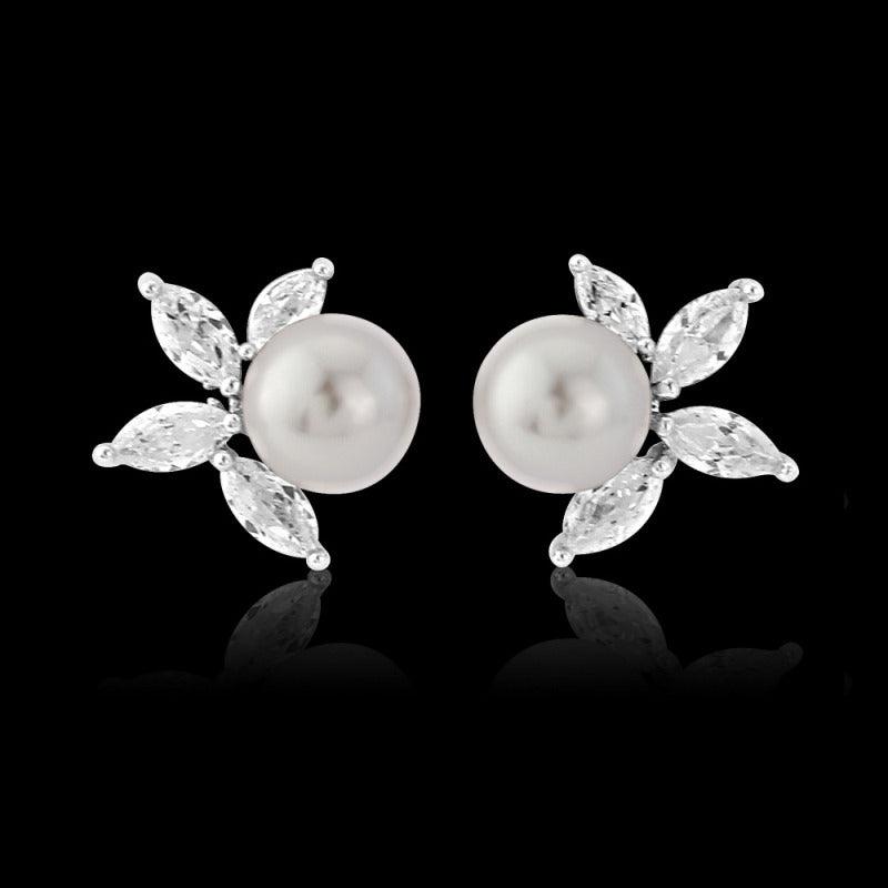 Crystal earrings, ATHENA BRIDAL|Romantic Sophie Earrings with Pearl