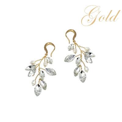 Kristallikorvakorut, ATHENA BRIDAL|Natural Pearl Twine Earrings in gold