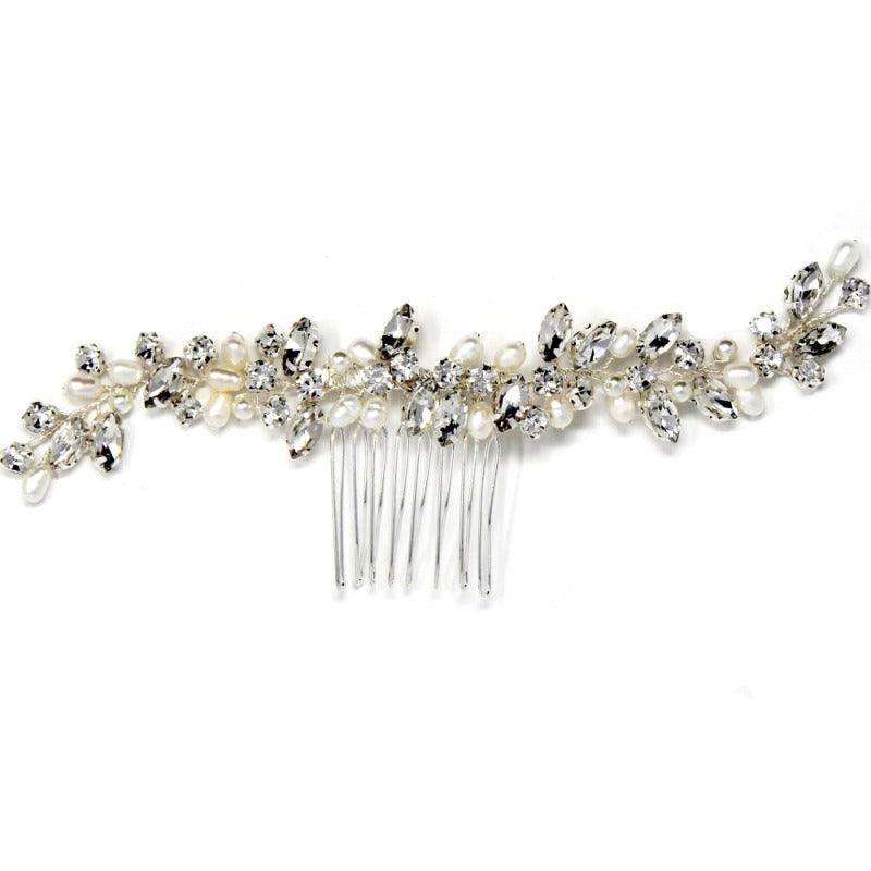 ATHENA BRIDAL | Liliane -helmikoristeinen hiuskoriste (hopea)