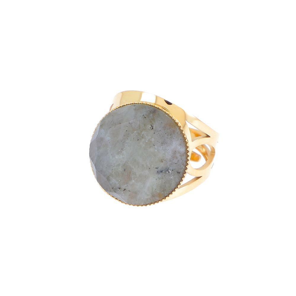 Sormus, BOHM PARIS|Bague Eponine dorée avec labradorite
