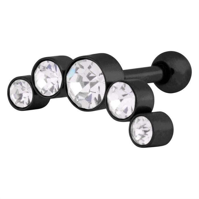 Rustokoru/traguskoru, Steel Blackline® Jewelled Curve Barbell
