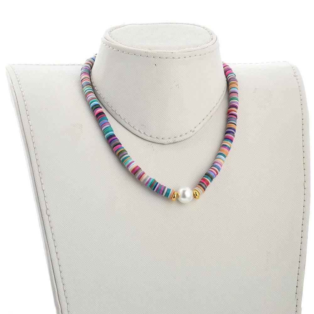 Kaulakoru, FRENCH RIVIERA|Multicolor Surf Necklace with Pearl