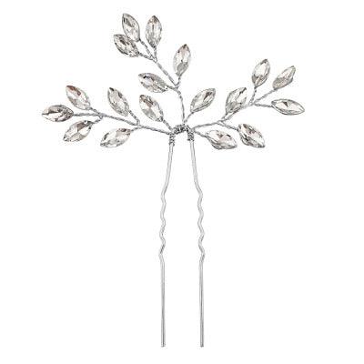 Hairpin, ATHENA BRIDAL|Dainty Silver Hairpin with Crystals