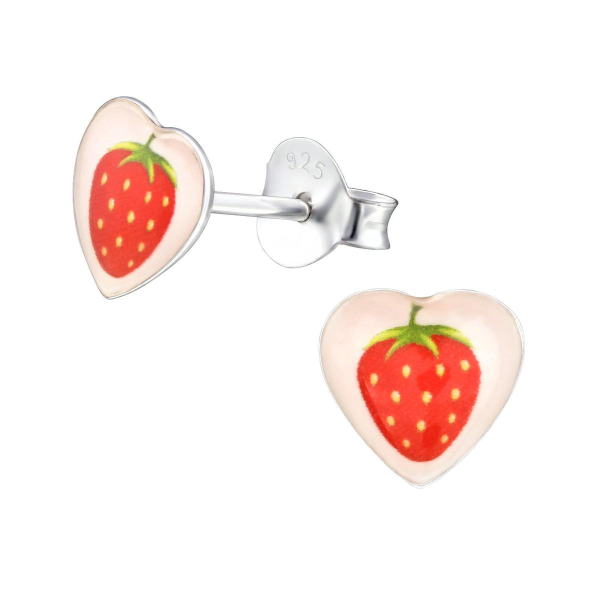 Hopeiset korvanapit, Strawberry Heart -mansikkakorvakorut