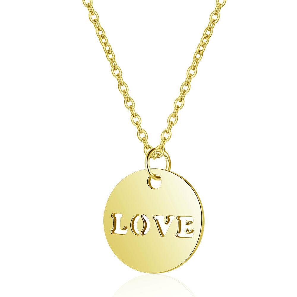 Surgical steel necklace, Simple Love Necklace in Two Colors