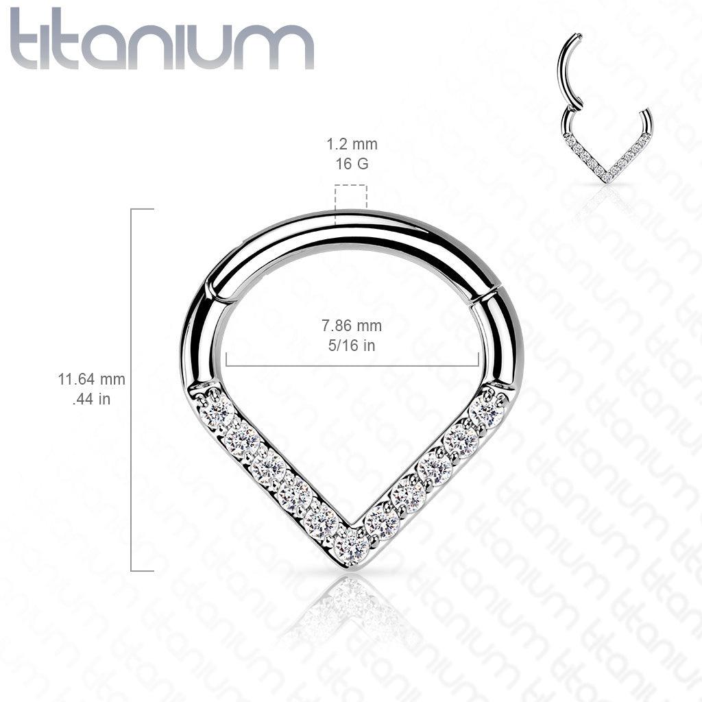 Lävistysrengas, Titanium Single Line CZ Hoop