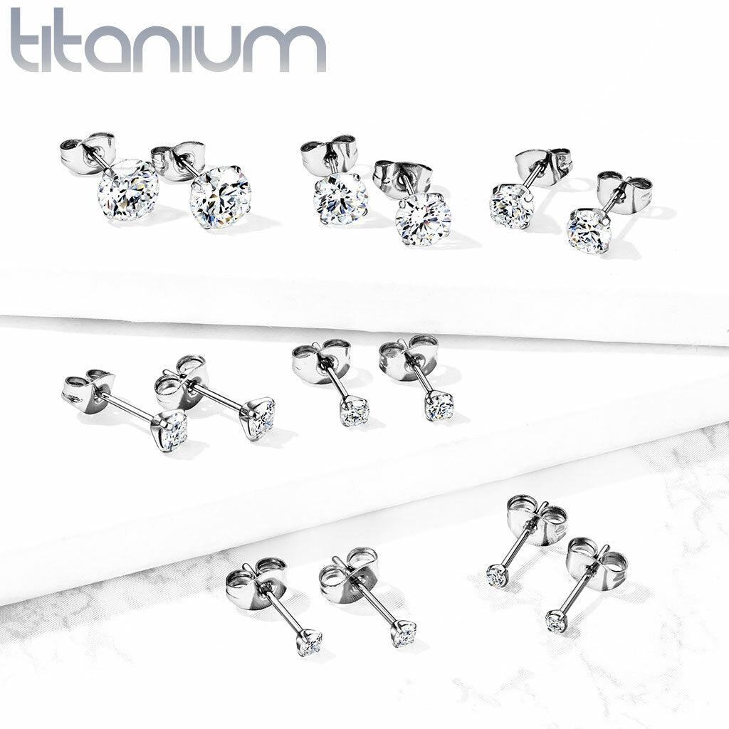 Titaaniset korvanapit, Classic Titanium Cubic Zirconia