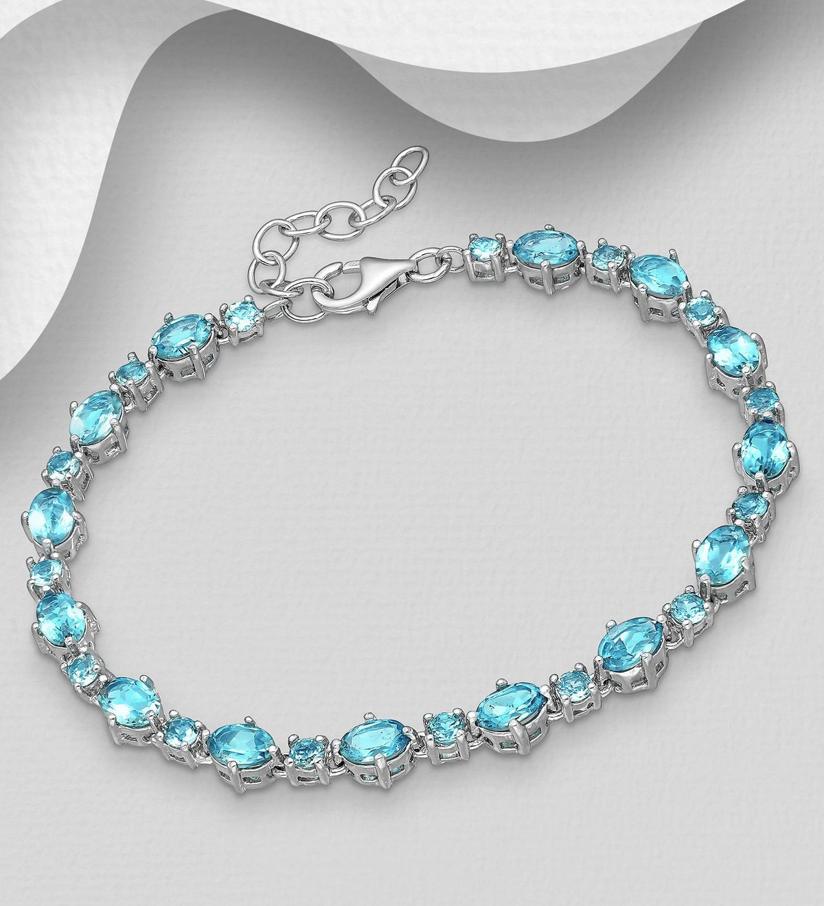 Silver bracelet, PREMIUM COLLECTION|La Preciada Blue Topaz Bracelet