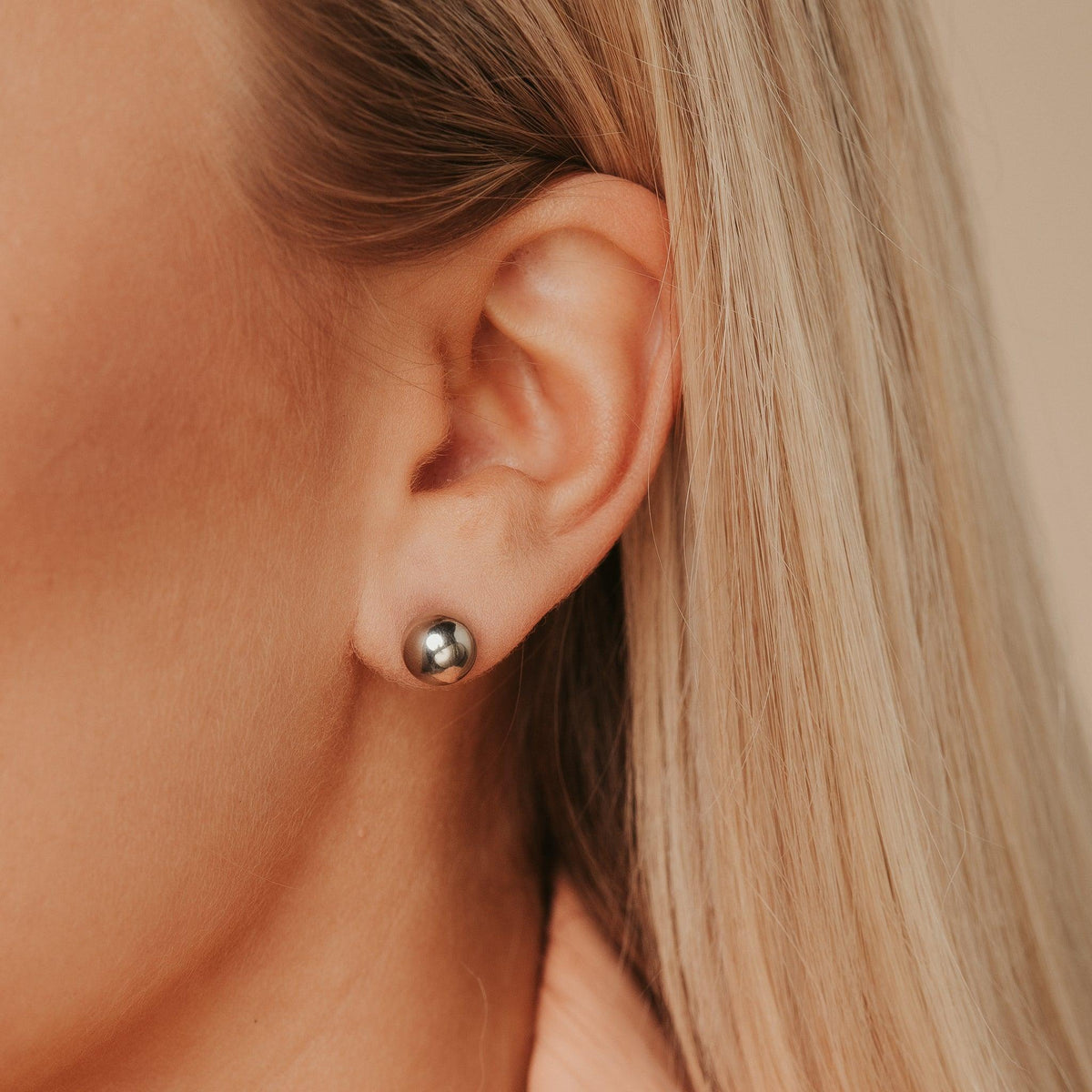 Surgical steel studs, Large Basic Steel Earstuds