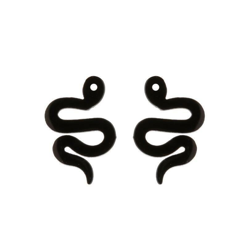 Kirurginteräsnapit, Steel Snake Earstuds in Black -käärmenapit