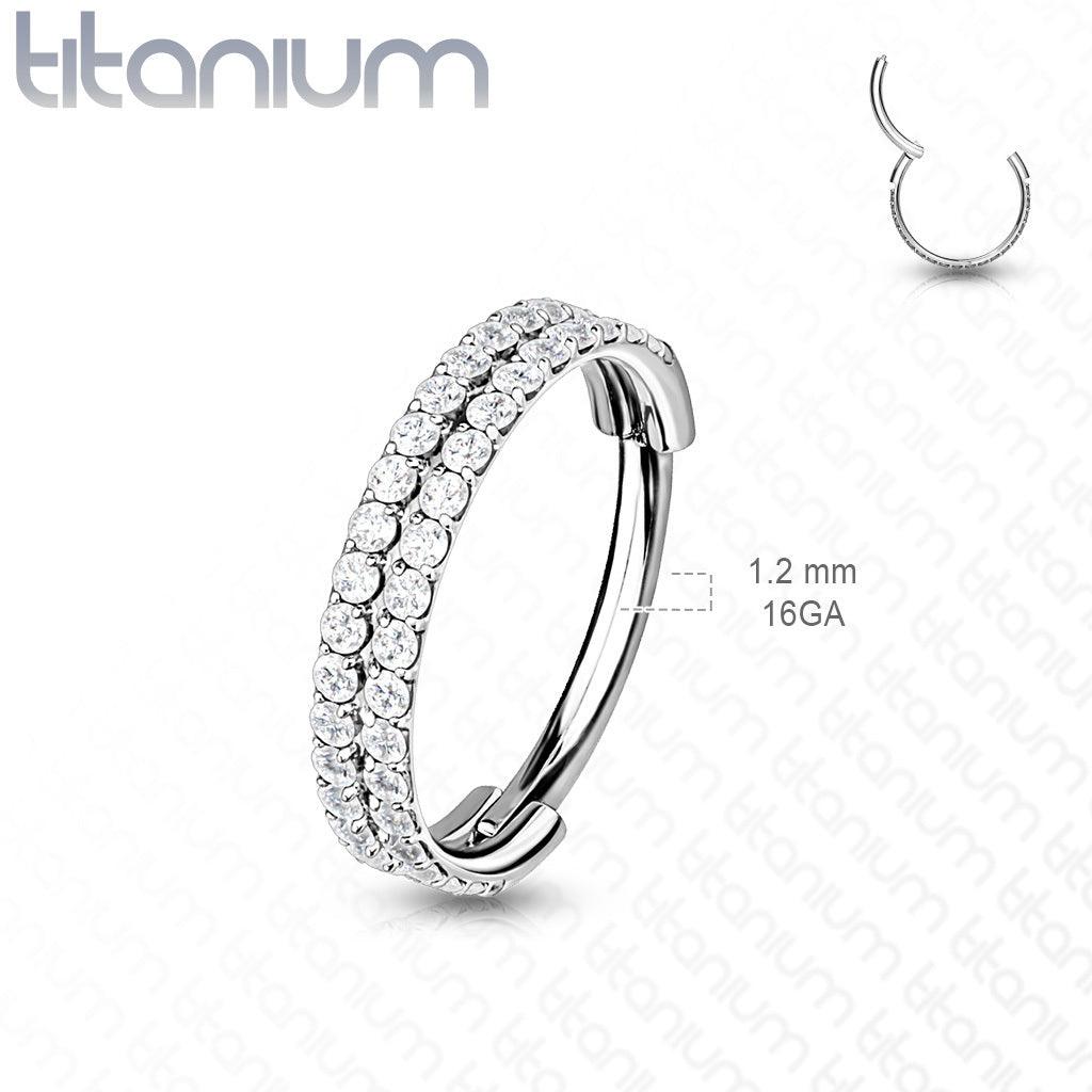 Lävistysrengas, Implant Grade Titanium Outward Facing Double-Lined CZ