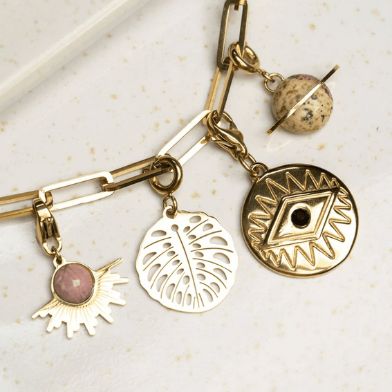 Maskotti/riipus, BOHM PARIS|Lockie Charm Tessaya -agate rose