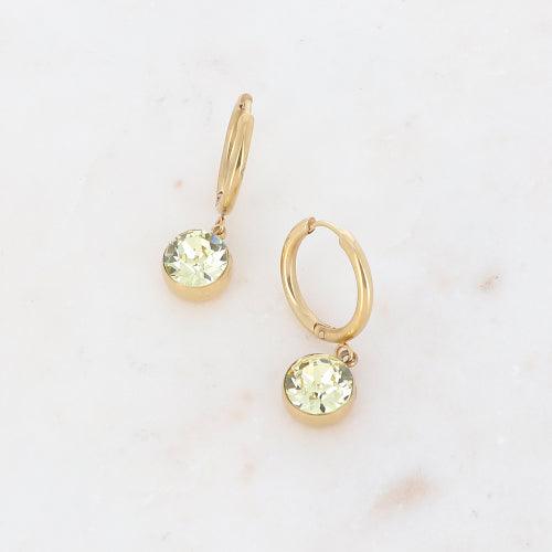 Korvakorut, BOHM PARIS|Boucles Silas avec crystal jaune -dore