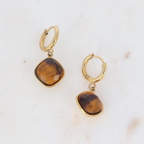 Korvakorut, BOHM PARIS|Boucles Léa -oeil de tigre