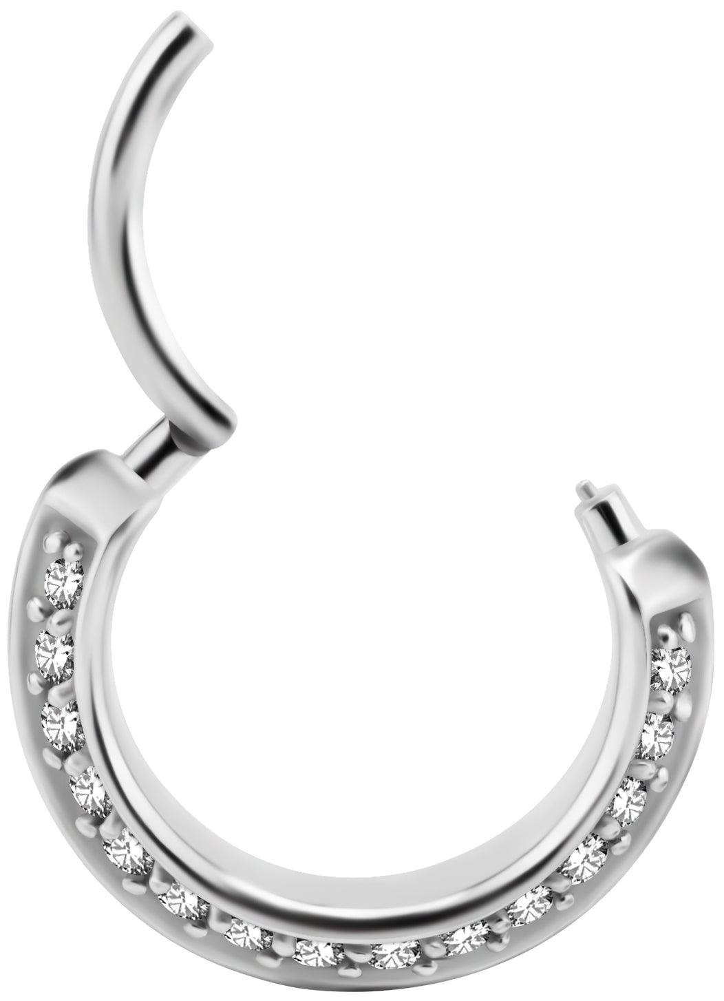 PREMIUM COLLECTION | Upea kirkaskivinen kaksipuolinen clicker (hopea)