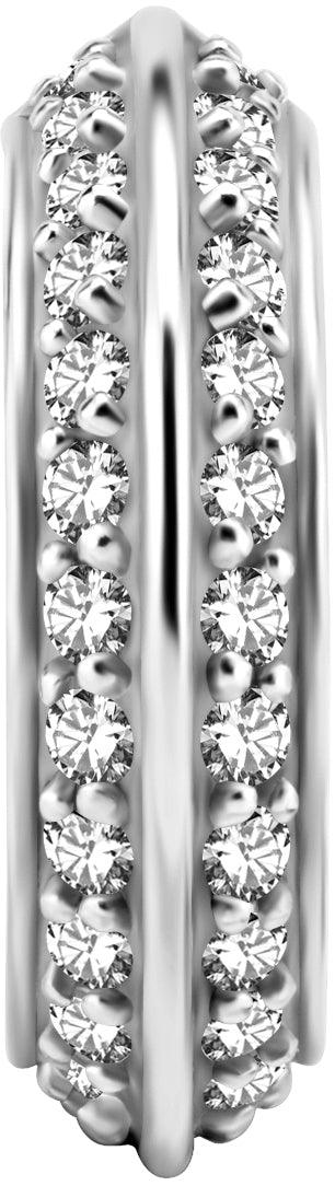 PREMIUM COLLECTION | Upea kirkaskivinen kaksipuolinen clicker (hopea)