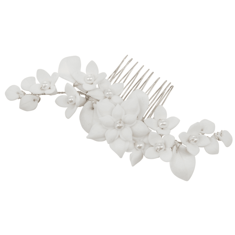 Hair accessory, ATHENA BRIDAL|Allure Comb -silver flower hair comb