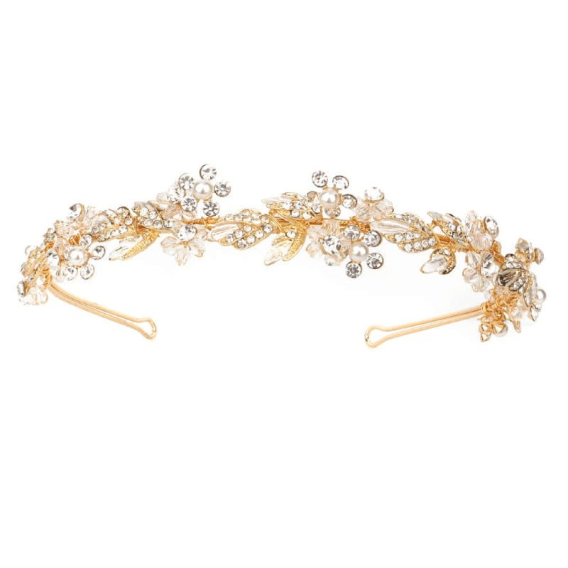 Hair accessory, ATHENA BRIDAL|Philippa Headband -gold-colored party headband