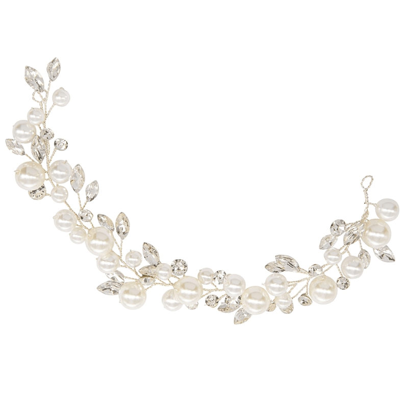 Hiuskoru, ATHENA BRIDAL | Ruby Pearl Vine -hopeinen helmihiuskoriste