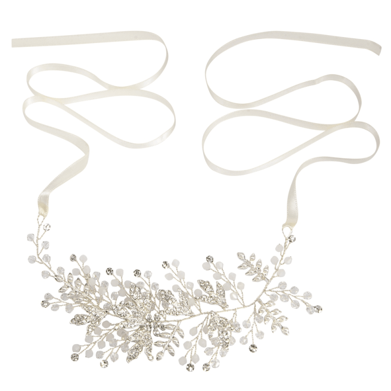Hiuskoru, ATHENA BRIDAL|Divine Crystal Vine -hopeanvärinen hiuskoriste