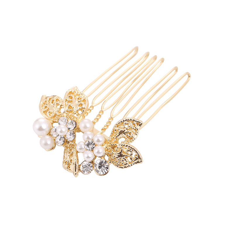 Hair ornament, ATHENA BRIDAL|Mini Gold Comb pearl hair ornament
