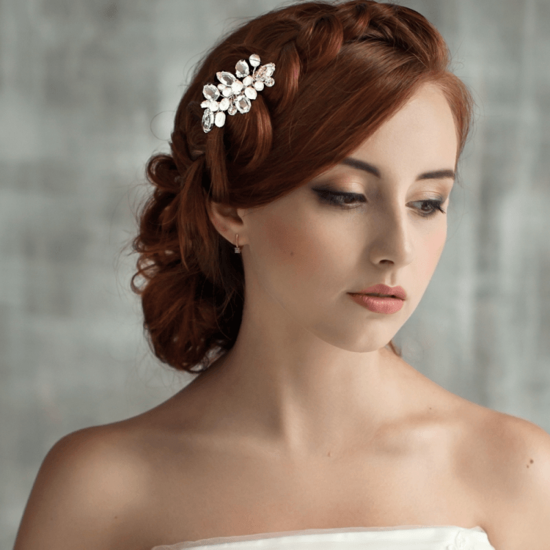 Hair accessory, ATHENA BRIDAL|Petite Pearl Comb -rose gold pearl hair comb