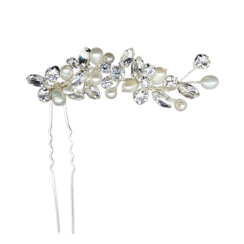 Hair ornament, ATHENA BRIDAL | Vivian Pearl Pin -silver pearl hair ornament