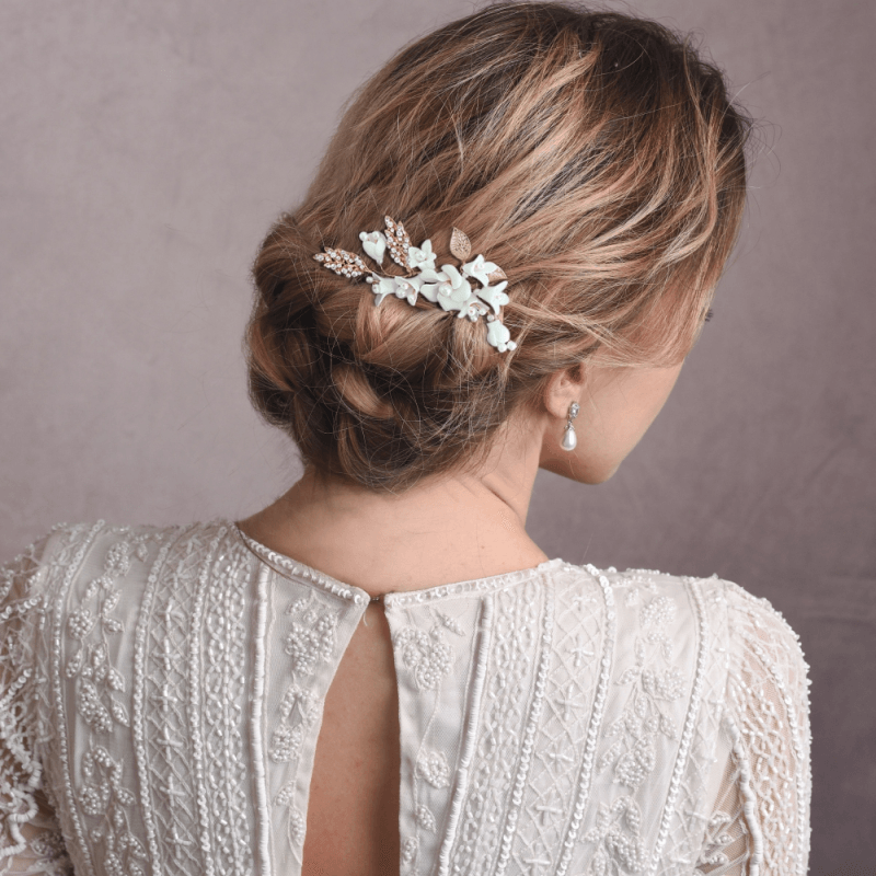 Hiuskoru, ATHENA BRIDAL|Virginia Pearl Pin -kultainen helmihiuskoriste