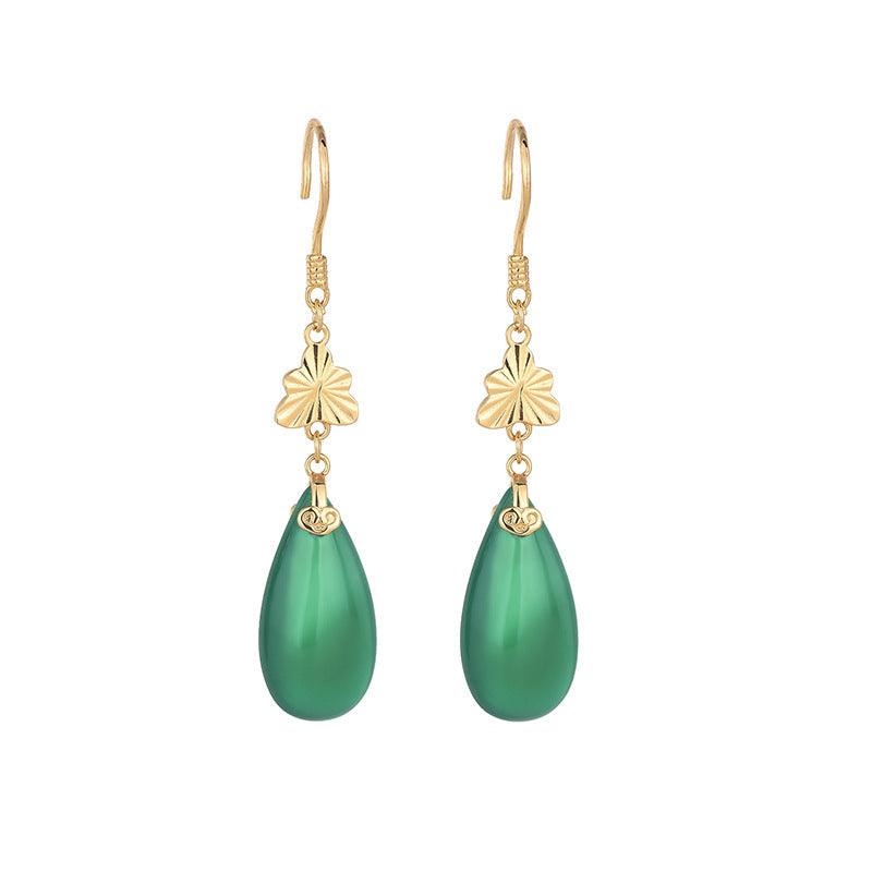 Korvakorut, FRENCH RIVIERA|Green Vintage Earrings -vihreät korvakorut