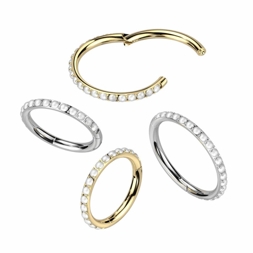 Lävistysrengas, Titanium Pearl Hoop in Gold -titaaninen helmiclicker