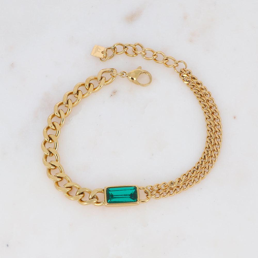 Rannekoru, BOHM PARIS|Bracelet Mirha -vihreä kristallirannekoru