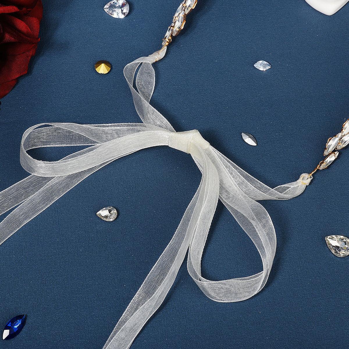 Hair ornament|ROMANCE, Penelope -gold-colored hair garland with bright stones