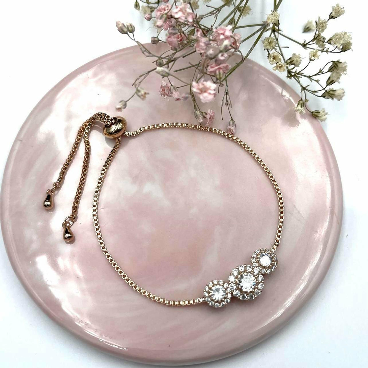 Rannekoru, FRENCH RIVIERA|Aurora Bracelet -strassirannekoru (ruusukulta)