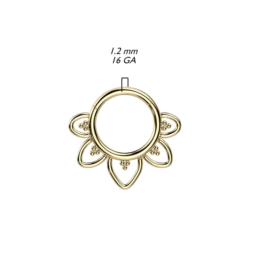Titaani lävistysrengas, Filigree -koristeellinen clicker (kulta)