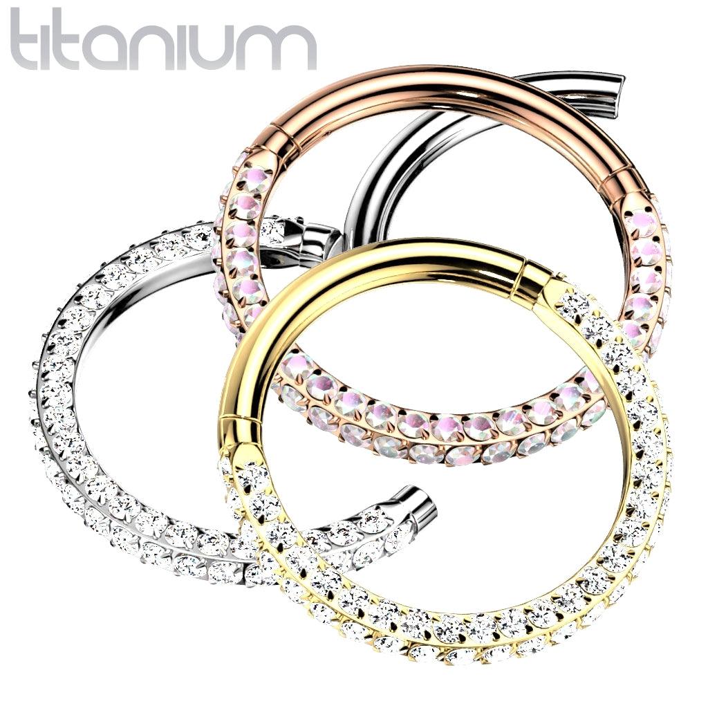 Lävistysrengas, Titanium 3 Sides Hoop in Gold -titaaninen clicker